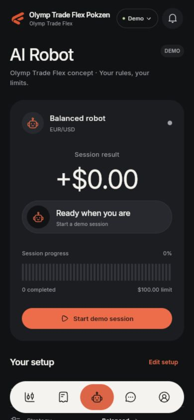 FlexPokzen AI Robot screen